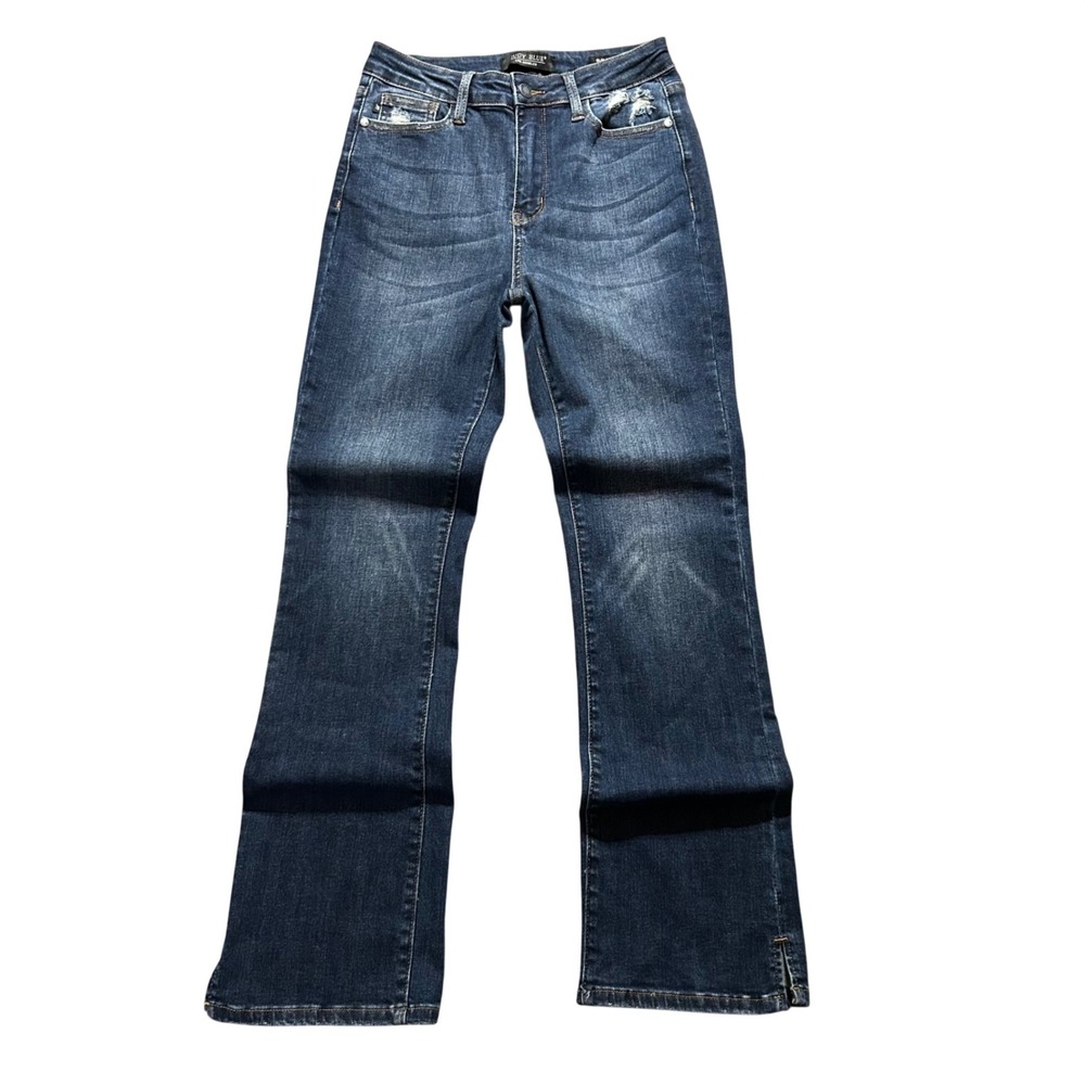 Judy Blue Slim Bootcut Jeans Womens 5/27 Blue Distressed High Rise JB88290-S